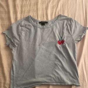 Light blue cropped shirt